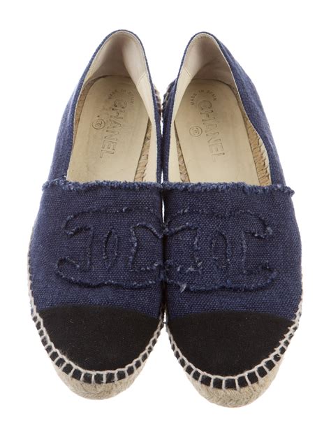 chanel canvas espadrille flat shoes sneakers|chanel espadrilles denim.